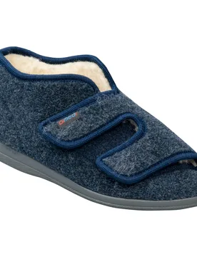 Hausschuh mit Schurwolle blau 38 Damen - Pitzi - FashionsVida