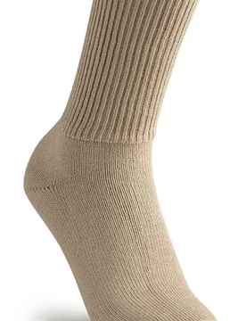 Cotton Comfort Socks - Oatmeal - Size: L - Cosyfeet - FashionsVida
