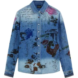 Camisa de mujer estampada bordados