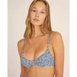 Top de bikini con aro y estampado de flores