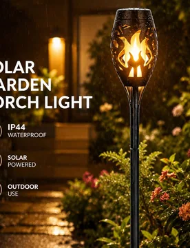 Piezas Luces solares de llama para exteriores, luces de antorcha LED con efecto de llama parpadeante, luces solares multiusos adecuadas para agua, sen - Shein - FashionsVida