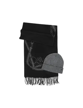 Set de 2 piezas gorro y bufanda negro - Ralph Lauren - FashionsVida