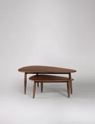 Abel Mango Wood Nesting Coffee Tables Medium Brown