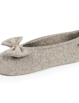 Chaussons Ballerines Grand Nœud Kaki kaki 37/38 - Isotoner - FashionsVida