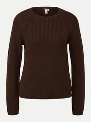 Basic Strickpullover Braun L