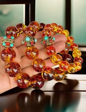 Honey amber single strand bracelet with Nepalese copper beads, fashion jewelry gift for women and men - Aliexpress - FashionsVida