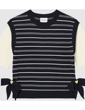 Jersey de punto de mujer trampantojo 2 en 1 a rayas - CLAUDIE PIERLOT - FashionsVida
