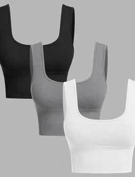 Sujetador Deportivo De Canalé Sin Costuras Para Mujer - Shein - FashionsVida