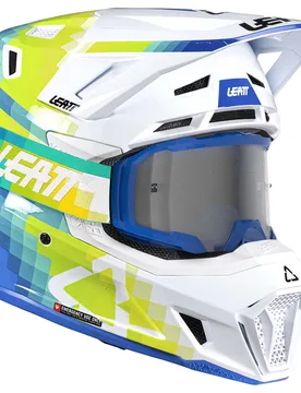 Casco Moto Cross Enduro con Visiera KIT 7.5 - V26 Blu taglia L - Leatt - FashionsVida