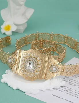 Turkish Sun spicem Chic Algeria Morocco Belt for Women Gold Color Arabian Caftan Waist Belt Crystal Bride Wedding Jewelry Body - Aliexpress - FashionsVida