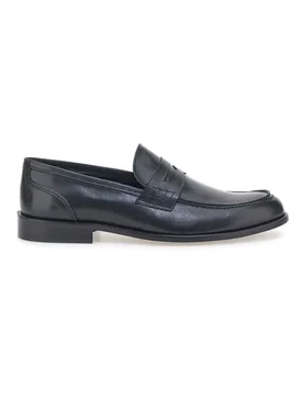 Mocassini Neri In Vera Pelle Made In Italy 77109 44 - Pittarello - FashionsVida