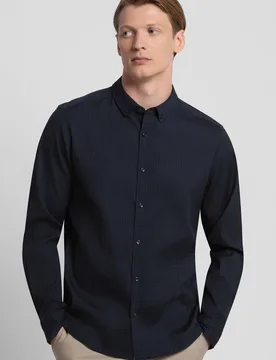 Mens Texture Long Sleeve Shirt - Steel & Jelly - FashionsVida