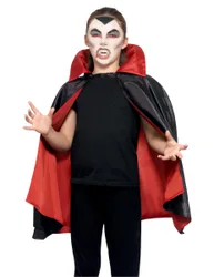 Wende-Umhang für Kinder Halloween-Accessoire rot-schwarz