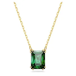 Pendente Stilla, Taglio rettangolare, Verde, Finitura oro 18K OS
