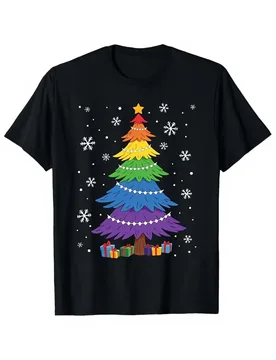 Colorful Christmas Tree Graphic Xmas Gift T-Shirt 100% Cotton O-Neck Short Sleeve Summer Casual Mens T-shirt Streetwear - Aliexpress - FashionsVida