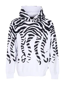 Felpa Leggera Cappuccio Uomo Zebra Hoodie White - Octopus - FashionsVida