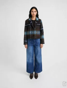 CHECK CROPPED JACKET female - L - FashionsVida