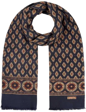 Ornamentals Wool Scarf by - blue-red - Female - Size: One Size - Stetson - FashionsVida