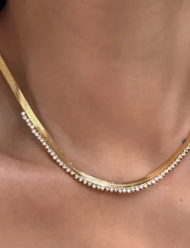 DASEIN Luxury Blade Chain Iced Out Zircon Necklace for Banquet Stainless Steel Gold Plated Polished Charm Choker Lady Jewelry - Aliexpress - FashionsVida