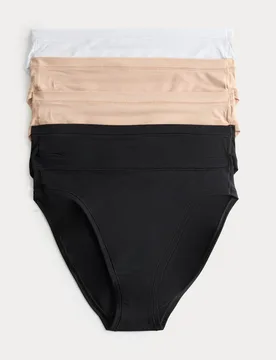 Pack Flexifit™ Modal Rich High Leg Knickers Black Mix female - M&S - FashionsVida