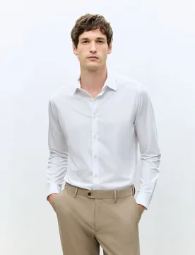 Camisa de vestir de manga larga de punto fit regular - Dustin - FashionsVida
