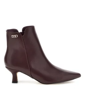 Tronchetto Bordeaux in Pelle con Logo e Tacco Kitten BZD200Q5 41 - MON DIEU - FashionsVida