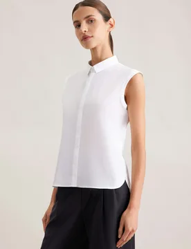 Blusentop mit Stretchanteil slim fit Weiß 34 - Seidensticker - FashionsVida