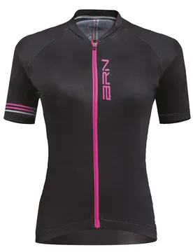 Maglia A Maniche Corte Cross Black / Fluo Fuchsia - Brn - FashionsVida