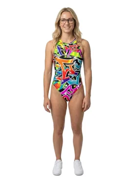 Grafitti Swimsuit Multicoloured 5XL Women - TURBO - FashionsVida