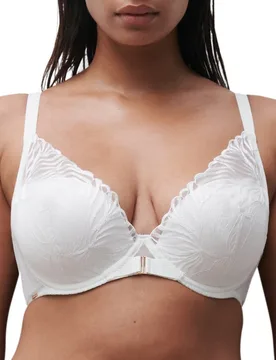 Womens Legend Plunge T-Shirt Bra - White Polyamide - Size 38d - Chantelle - FashionsVida
