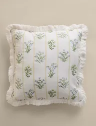 Cotton Rich Floral Cushion Natural Mix