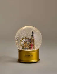 M&S London Pre-Lit Snow Globe Gold