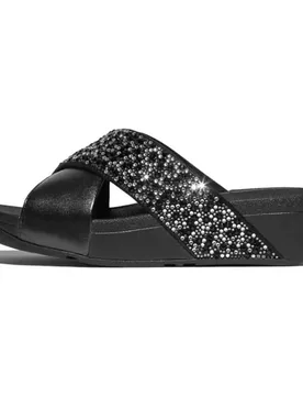 Sandales Lulu Crystal-mix Metallic Cross All Black EU 38 - Fitflop - FashionsVida