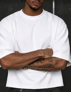 Ropa para hombre, Camiseta de corte cuadrado de una pieza para hombre, Nuevo estilo de verano, Camiseta de streetwear versátil, Tela cómoda M - Shein - FashionsVida