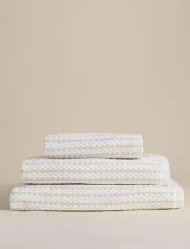 Pure Cotton Spotty Striped Towel White Mix - M&S - FashionsVida