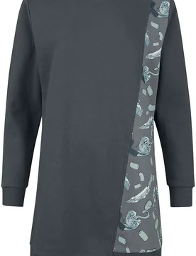 Kurzes Kleid für Damen dunkelgrau "Sweatshirt Dress with asymmetrical Cut" von - Frauen - female - RED by EMP - FashionsVida