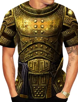 Medieval Gold Knights Templar Armor Print 3d T-shirt Personality Cosplay Short Sleeve Costume Tops - Aliexpress - FashionsVida