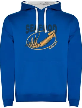 Seafood Squid Two-colour Hoodie Royal Blue / White 2XL Men,Women - Kruskis - FashionsVida