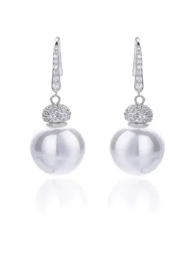 A Cubic Zirconia CZ Pearl Stud Earring for Wedding, Prom Dangle Earrings for Women Bride Jewelry CE10956 - Aliexpress - FashionsVida