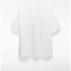 Camisa con cuello mao de hombre boxy oversize en algodón orgánico