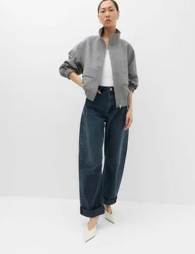 Funnel Neck Tailored Jacket Grey female - M&S - FashionsVida