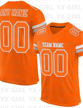 Custom Orange White-Gray Mesh Authentic Football Jersey Personlized Team name and you name number V-Neck Football T-Shirts - Aliexpress - FashionsVida