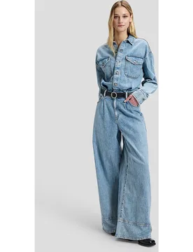 Mono vaquero de mujer de corte amplio en la parte superior, pernera ancha y cintura ajustada - Lee - FashionsVida