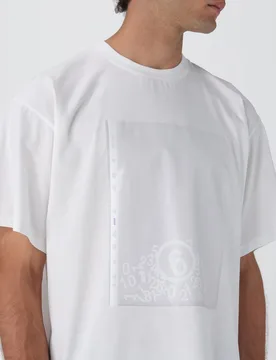 T-shirt Uomo Bianca Oversize con Logo Numerico - MM6 Maison Margiela - FashionsVida