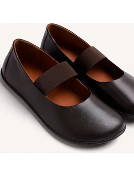Bailarinas planas de mujer de piel con cierre elástico barefoot - Gioseppo - FashionsVida
