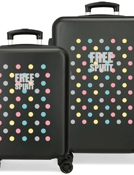Juego de maletas (cabina y mediana) free dots rígidas con capacidad de 104l - Movom - FashionsVida