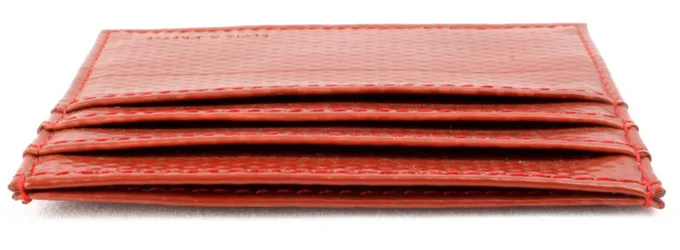Reclaimed Firehose Triple Card Holder - Red