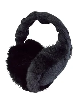 Womens Thermal Knit Ear Muffs with Faux Fur Trim - - Size: ONESIZE - Heat Holders - FashionsVida