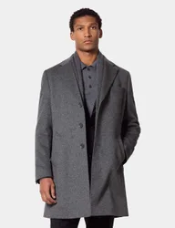 Pure Wool Overcoat Grey male