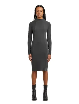 Vestito Corto A Maniche Lunghe Washed Slim Fit Dark Black Gd S - G-Star - FashionsVida